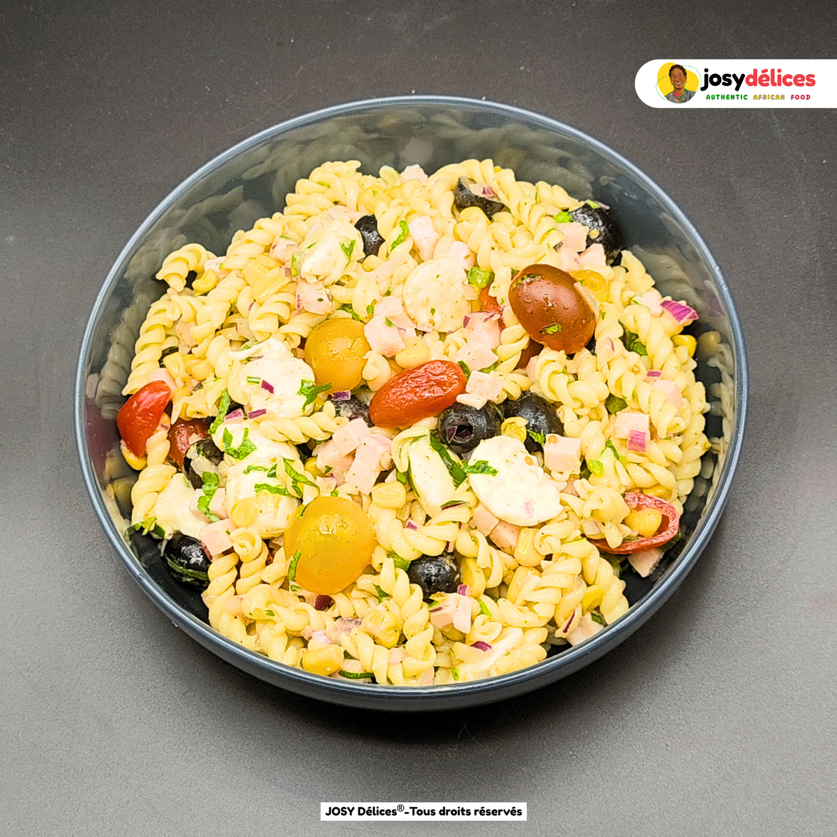 Salade Pasta Gourmande – Poulet & Mozzarella by Josy.