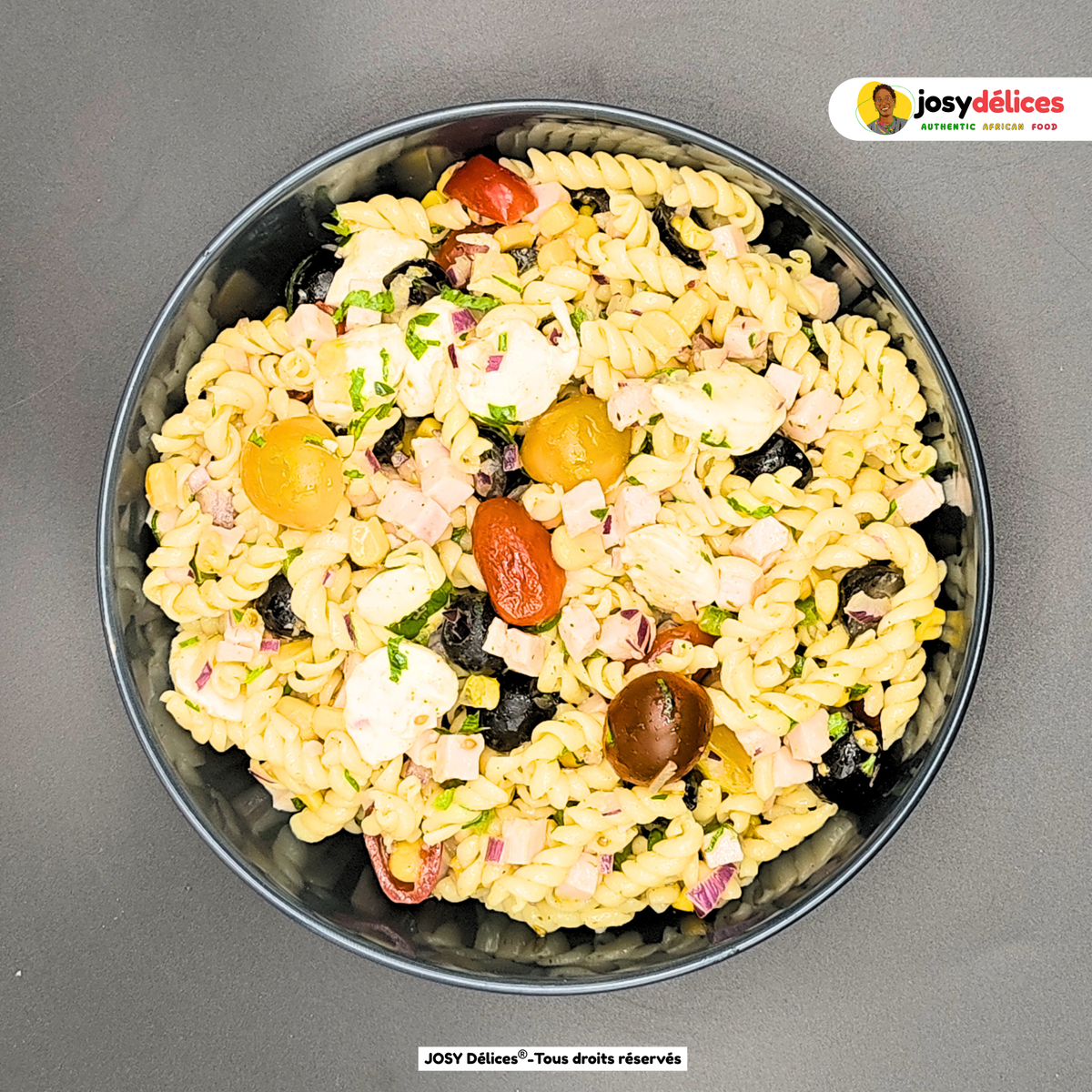 Salade Pasta Gourmande – Poulet & Mozzarella by Josy.