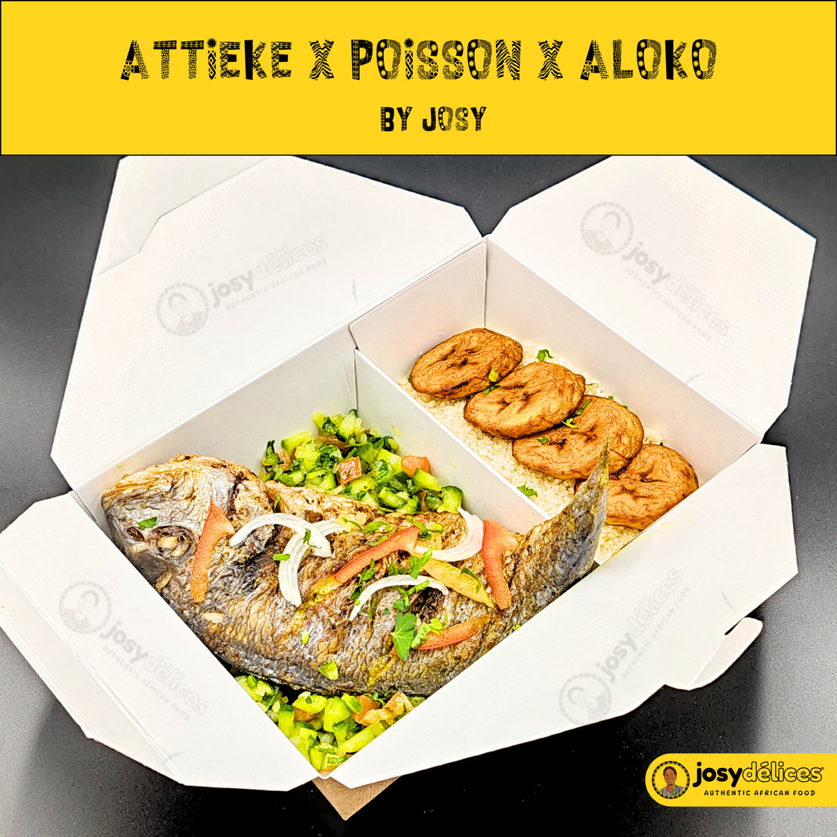 Attiéké, Daurade Royale Braisée & Aloko by Josy